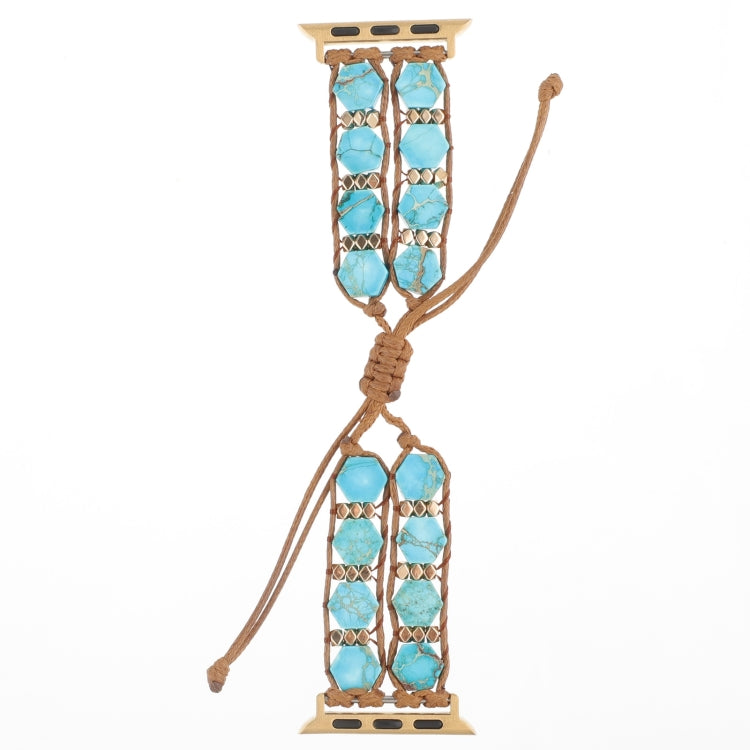 Hexagonal Stones Drawstring Chain Watch Band, For Apple Watch SE 40mm, For Apple Watch SE 44mm, For Apple Watch Series 6 40mm, For Apple Watch Series 6 44mm, For Apple Watch Series 5 44mm, For Apple Watch Series 5 40mm, For Apple Watch Series 4 44mm   ...