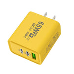 65W Gallium Nitride USB + Type-C Fast Charging Charger, EU Plug, US Plug