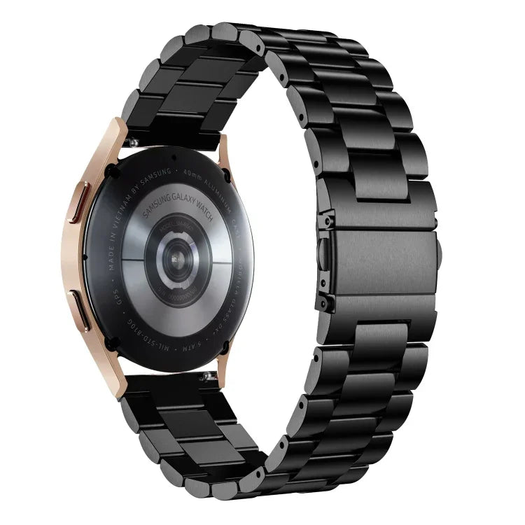 Flat Head Three-bead Stainless Steel Watch Band, For Samsung Galaxy Watch6 / 6 Classic