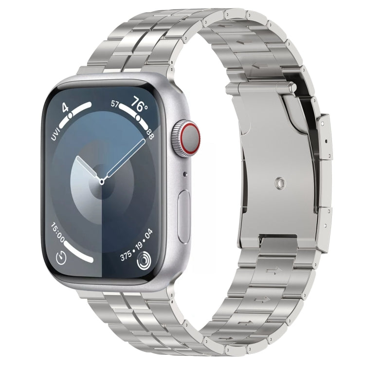 Tortoise Buckle Titanium Steel Watch Band, For Apple Watch SE 2023 44mm, For Apple Watch SE 2023 40mm, For Apple Watch Ultra 2 49mm, For Apple Watch Series 9 45mm, For Apple Watch Series 9 41mm, For Apple Watch Ultra 49mm, For Apple Watch Series 8 41mm...