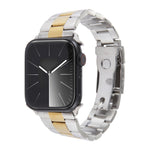 Three-Bead Stainless Steel Watch Band, For Apple Watch SE 2023 44mm, For Apple Watch SE 2023 40mm, For Apple Watch Ultra 2 49mm, For Apple Watch Series 9 45mm, For Apple Watch Series 9 41mm