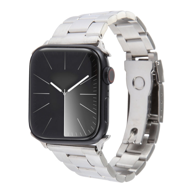 Three-Bead Stainless Steel Watch Band, For Apple Watch SE 2023 44mm, For Apple Watch SE 2023 40mm, For Apple Watch Ultra 2 49mm, For Apple Watch Series 9 45mm, For Apple Watch Series 9 41mm