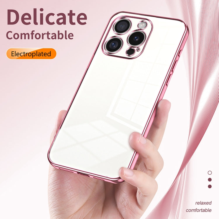 Transparent Plating Fine Hole Phone Case, For iPhone 16 Pro, For iPhone 16 Plus, For iPhone 16, For iPhone 15 Pro Max, For iPhone 15 Pro, For iPhone 15 Plus