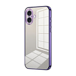Transparent Plating Fine Hole Phone Case, For iPhone 16 Pro, For iPhone 16 Plus, For iPhone 16, For iPhone 15 Pro Max, For iPhone 15 Pro, For iPhone 15 Plus