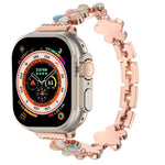 5-petaled Flower Zinc Alloy Chain Watch Band, For Apple Watch SE 2023 44mm, For Apple Watch SE 2023 40mm, For Apple Watch Ultra 2 49mm, For Apple Watch Series 9 45mm, For Apple Watch Series 9 41mm, For Apple Watch Ultra 49mm
