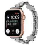 5-petaled Flower Zinc Alloy Chain Watch Band, For Apple Watch SE 40mm, For Apple Watch SE 44mm, For Apple Watch Series 6 40mm, For Apple Watch Series 6 44mm, For Apple Watch Series 5 44mm, For Apple Watch Series 5 40mm
