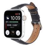 Slim Crocodile Leather Watch Band, For Apple Watch SE 2023 44mm, For Apple Watch SE 2023 40mm, For Apple Watch Ultra 2 49mm, For Apple Watch Series 9 45mm, For Apple Watch Series 9 41mm, For Apple Watch Ultra 49mm