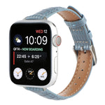 Slim Crocodile Leather Watch Band, For Apple Watch SE 2023 44mm, For Apple Watch SE 2023 40mm, For Apple Watch Ultra 2 49mm, For Apple Watch Series 9 45mm, For Apple Watch Series 9 41mm, For Apple Watch Ultra 49mm