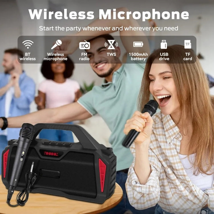 NewRixing NR6011 20W Portable Wireless Bluetooth Speaker TWS Subwoofer, NR6011