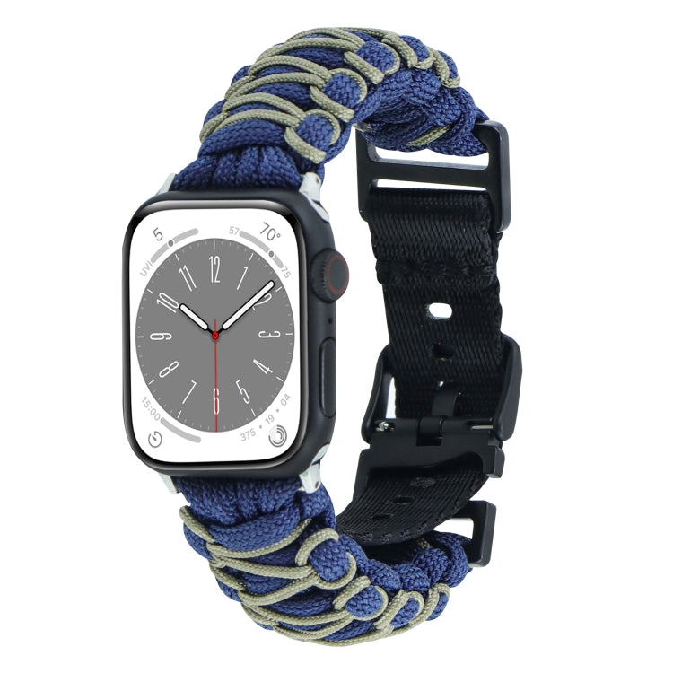 Dual-layer Braided Paracord Buckle Watch Band, For Apple Watch SE 2022 44mm, For Apple Watch Series 7 41mm, For Apple Watch Series 7 45mm, For Apple Watch SE 40mm, For Apple Watch SE 44mm, For Apple Watch Series 6 40mm, For Apple Watch Series 6 44mm   ...
