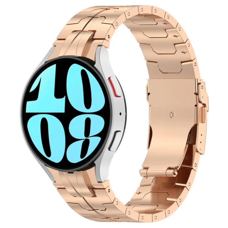 Button Style Stainless Steel Watch Band, For Samsung Galaxy Watch 6 / 6 Classic