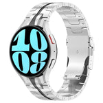 Button Style Stainless Steel Watch Band, For Samsung Galaxy Watch 6 / 6 Classic