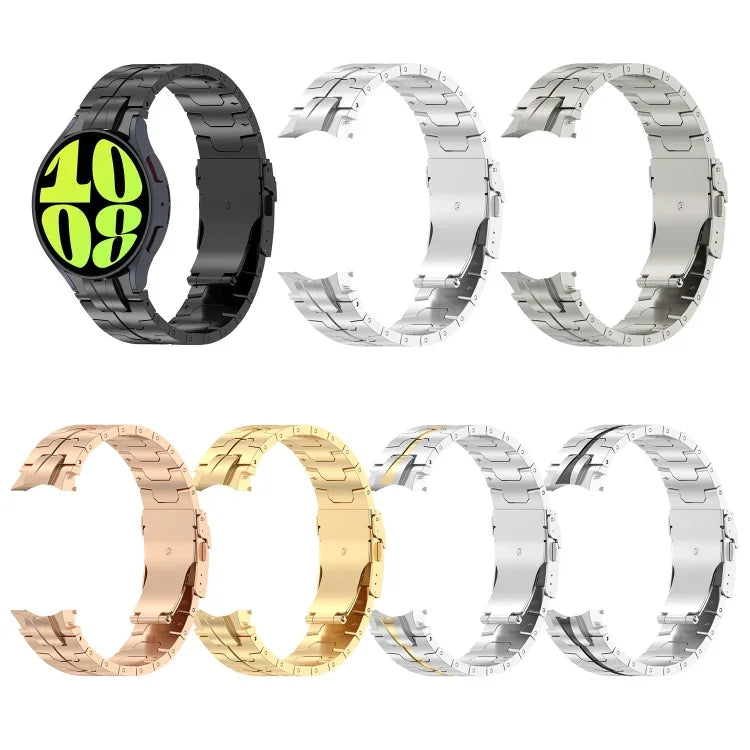 Button Style Stainless Steel Watch Band, For Samsung Galaxy Watch 6 / 6 Classic