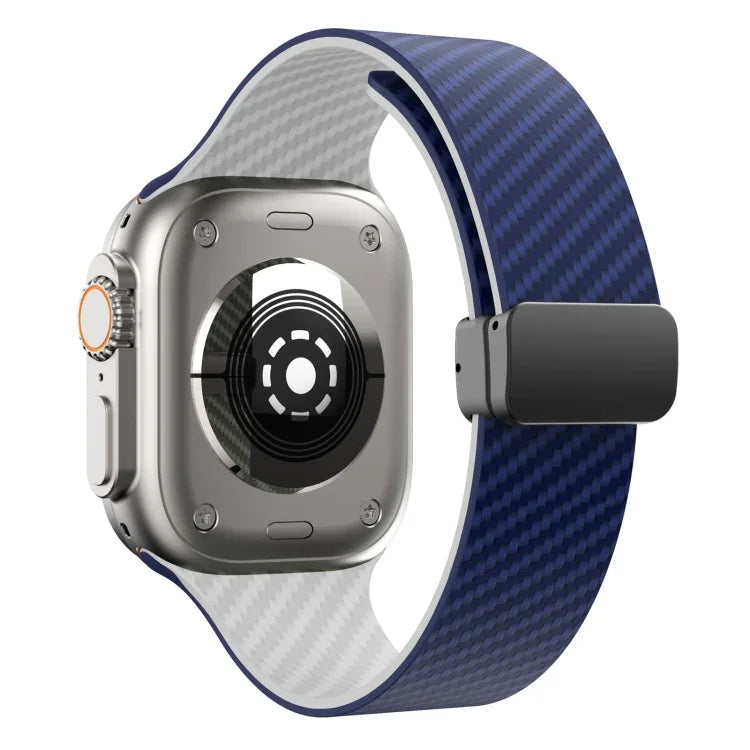 Carbon Fiber Magnetic Black Buckle Watch Band, For Apple Watch 42mm, For Apple Watch 38mm