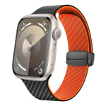 Carbon Fiber Magnetic Black Buckle Watch Band, For Apple Watch 42mm, For Apple Watch 38mm