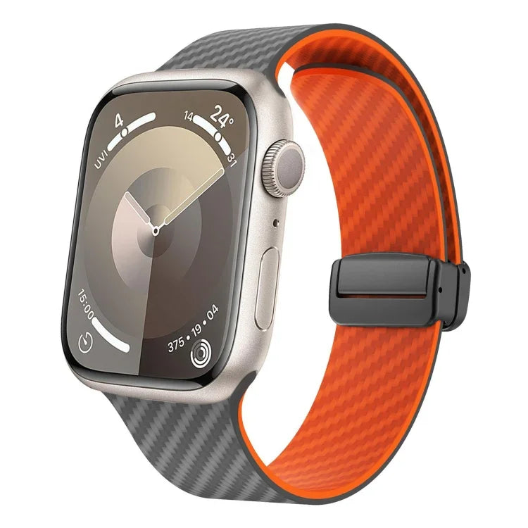 Carbon Fiber Magnetic Black Buckle Watch Band, For Apple Watch 42mm, For Apple Watch 38mm