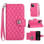 Rhombic Texture Flip Leather Phone Case with Lanyard, For iPhone 14 Pro Max, For iPhone SE 2022 / 2020 / 8 / 7, For iPhone 13 Pro Max, For iPhone 13 Pro, For iPhone 13, For iPhone 12 / 12 Pro, For iPhone 12 Pro Max, For iPhone 11 Pro Max