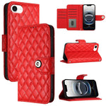 Rhombic Texture Flip Leather Phone Case with Lanyard, For iPhone 17 Pro Max, For iPhone 17 Pro, For iPhone 17, For iPhone Air, For iPhone SE 2024, For iPhone 16 Pro Max, For iPhone 16 Pro, For iPhone 16 Plus