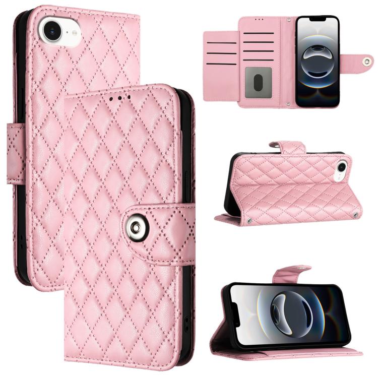 Rhombic Texture Flip Leather Phone Case with Lanyard, For iPhone 17 Pro Max, For iPhone 17 Pro, For iPhone 17, For iPhone Air, For iPhone SE 2024, For iPhone 16 Pro Max, For iPhone 16 Pro, For iPhone 16 Plus