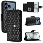 Rhombic Texture Flip Leather Phone Case with Lanyard, For iPhone 17 Pro Max, For iPhone 17 Pro, For iPhone 17, For iPhone Air, For iPhone SE 2024, For iPhone 16 Pro Max, For iPhone 16 Pro, For iPhone 16 Plus