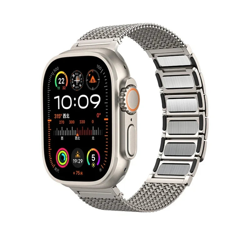 Magnetic Clasp Braided Chain Stainless Steel Watch Band, For Apple Watch 42mm, For Apple Watch 38mm
