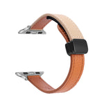 Slim Magnetic Buckle Genuine Leather Watch Band, For Apple Watch Series 9 41mm