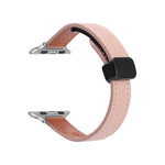 Slim Magnetic Buckle Genuine Leather Watch Band, For Apple Watch Series 9 41mm