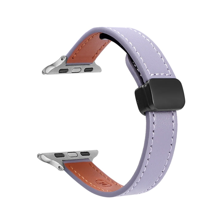 Slim Magnetic Buckle Genuine Leather Watch Band, For Apple Watch 38mm