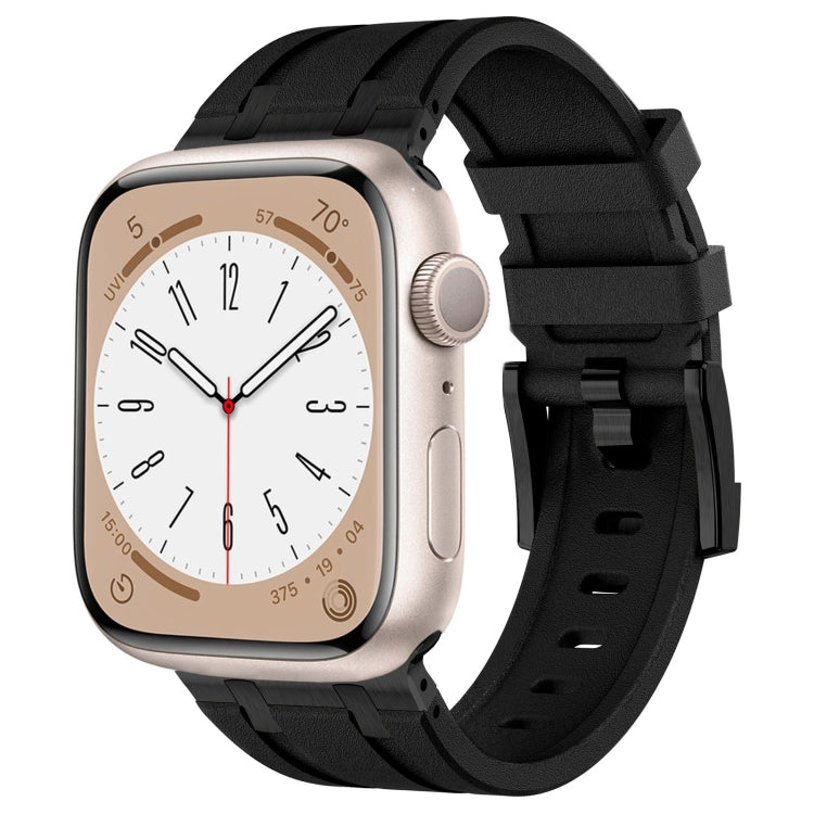 Stone Grain Liquid Silicone Watch Band, For Apple Watch SE 2023 44mm, For Apple Watch Ultra 2 49mm, For Apple Watch Series 9 45mm, For Apple Watch Ultra 49mm