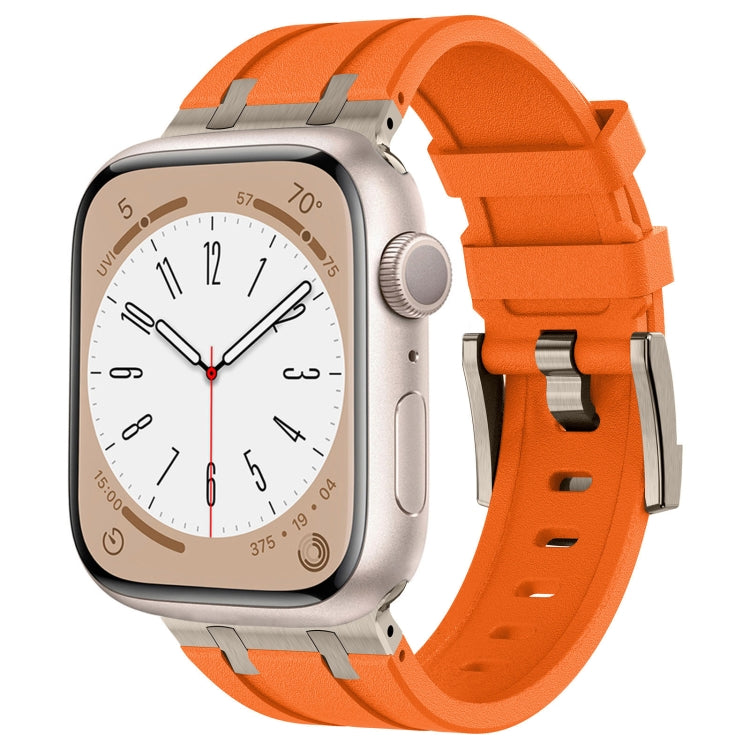 Stone Grain Liquid Silicone Watch Band, For Apple Watch Series 8 45mm, For Apple Watch SE 2022 44mm, For Apple Watch Series 7 45mm, For Apple Watch SE 44mm