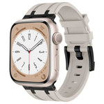 Stone Grain Liquid Silicone Watch Band, For Apple Watch Series 6 44mm, For Apple Watch Series 5 44mm, For Apple Watch Series 4 44mm, For Apple Watch Series 3 42mm
