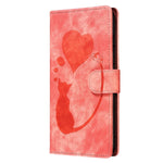 Pen Heart Cat Embossed Leather Phone Case, For iPhone 14 Plus, For iPhone 14, For iPhone 14 Pro, For iPhone 14 Pro Max, For iPhone 7 / 8 / SE 2022, For iPhone 13 Pro Max, For iPhone 13 Pro, For iPhone 13