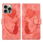 Pen Heart Cat Embossed Leather Phone Case, For iPhone 14 Plus, For iPhone 14, For iPhone 14 Pro, For iPhone 14 Pro Max, For iPhone 7 / 8 / SE 2022, For iPhone 13 Pro Max, For iPhone 13 Pro, For iPhone 13