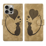 Pen Heart Cat Embossed Leather Phone Case, For iPhone 14 Plus, For iPhone 14, For iPhone 14 Pro, For iPhone 14 Pro Max, For iPhone 7 / 8 / SE 2022, For iPhone 13 Pro Max, For iPhone 13 Pro, For iPhone 13