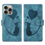 Pen Heart Cat Embossed Leather Phone Case, For iPhone 14 Plus, For iPhone 14, For iPhone 14 Pro, For iPhone 14 Pro Max, For iPhone 7 / 8 / SE 2022, For iPhone 13 Pro Max, For iPhone 13 Pro, For iPhone 13