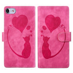 Pen Heart Cat Embossed Leather Phone Case, For iPhone 14 Plus, For iPhone 14, For iPhone 14 Pro, For iPhone 14 Pro Max, For iPhone 7 / 8 / SE 2022, For iPhone 13 Pro Max, For iPhone 13 Pro, For iPhone 13