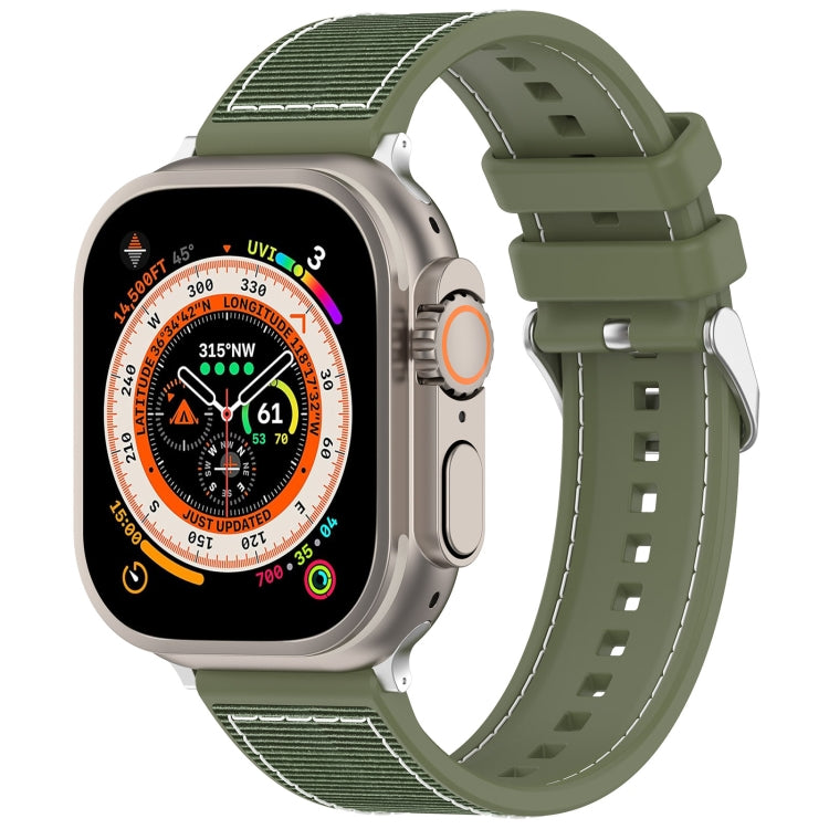 Ordinary Buckle Hybrid Nylon Braid Silicone Watch Band, For Apple Watch SE 40mm, For Apple Watch SE 44mm, For Apple Watch Series 6 40mm, For Apple Watch Series 6 44mm, For Apple Watch Series 5 44mm, For Apple Watch Series 5 40mm                        ...