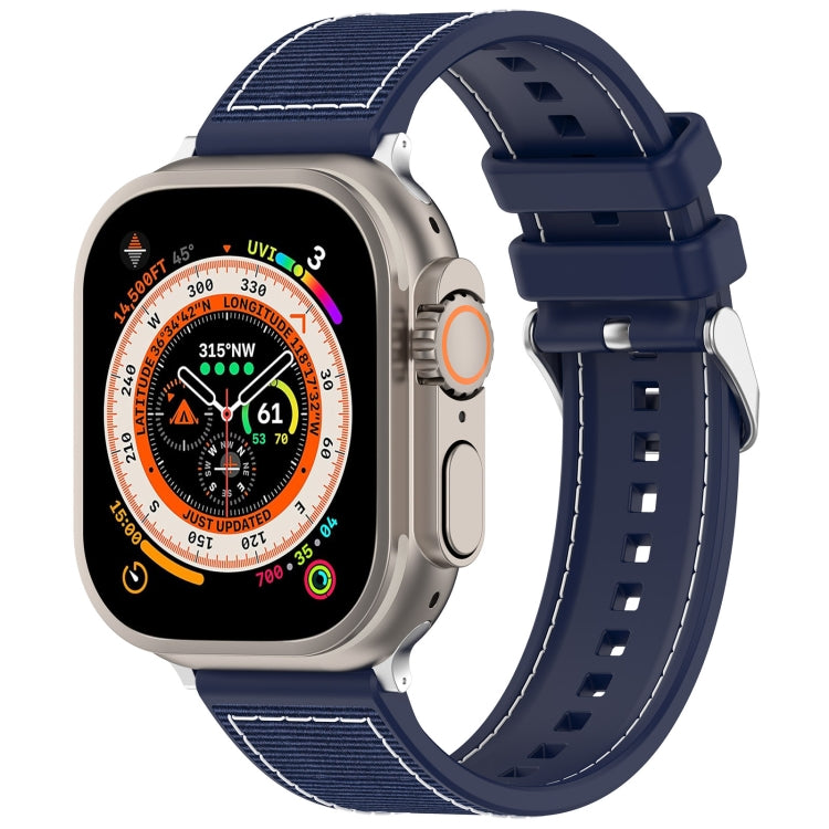 Ordinary Buckle Hybrid Nylon Braid Silicone Watch Band, For Apple Watch SE 40mm, For Apple Watch SE 44mm, For Apple Watch Series 6 40mm, For Apple Watch Series 6 44mm, For Apple Watch Series 5 44mm, For Apple Watch Series 5 40mm                        ...
