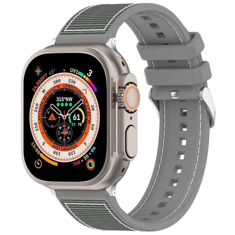 Ordinary Buckle Hybrid Nylon Braid Silicone Watch Band, For Apple Watch SE 40mm, For Apple Watch SE 44mm, For Apple Watch Series 6 40mm, For Apple Watch Series 6 44mm, For Apple Watch Series 5 44mm, For Apple Watch Series 5 40mm                        ...
