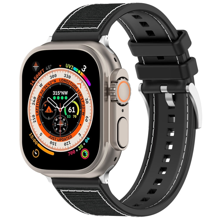 Official Buckle Hybrid Nylon Braid Silicone Watch Band, For Apple Watch SE 40mm, For Apple Watch SE 44mm, For Apple Watch Series 6 40mm, For Apple Watch Series 6 44mm, For Apple Watch Series 5 44mm, For Apple Watch Series 5 40mm                        ...