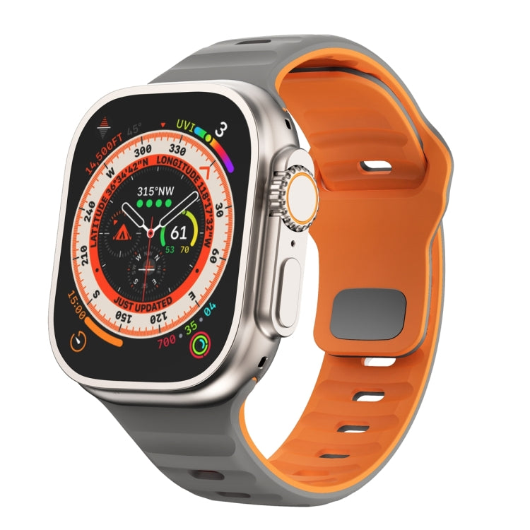 Wave Texture Reverse Buckle Silicone Watch Band, For Apple Watch Ultra 2 49mm, For Apple Watch Series 9 45mm, For Apple Watch Series 9 41mm, For Apple Watch Ultra 49mm