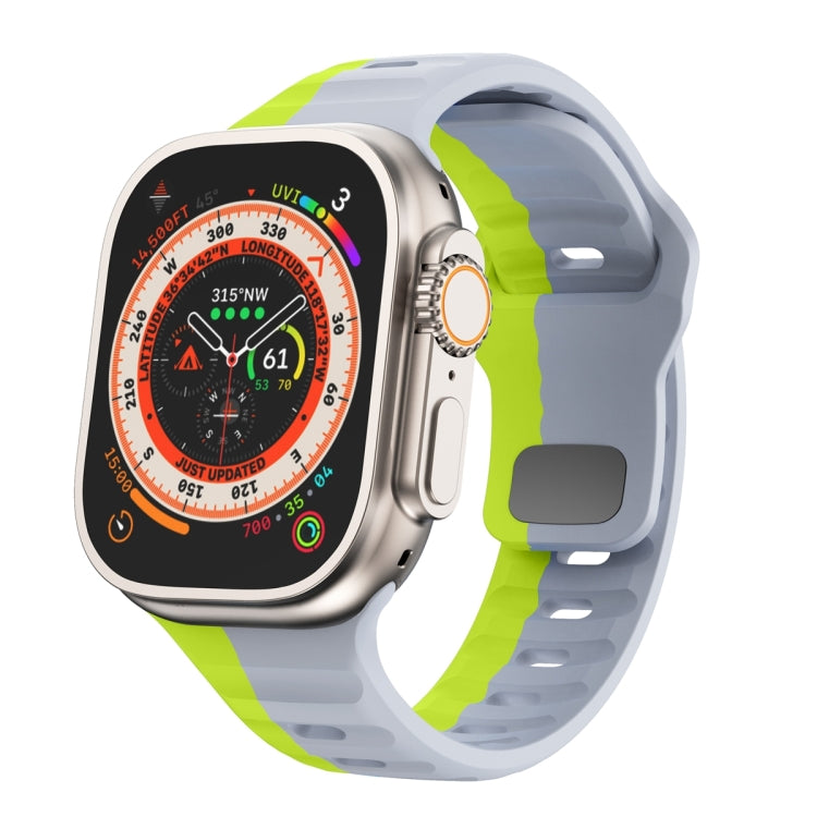 Wave Texture Reverse Buckle Silicone Watch Band, For Apple Watch Ultra 2 49mm, For Apple Watch Series 9 45mm, For Apple Watch Series 9 41mm, For Apple Watch Ultra 49mm