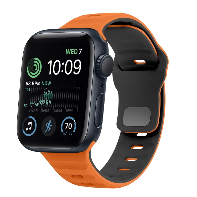 Wave Texture Reverse Buckle Silicone Watch Band, For Apple Watch Series 8 41mm, For Apple Watch Series 8 45mm, For Apple Watch SE 2022 40mm, For Apple Watch SE 2022 44mm