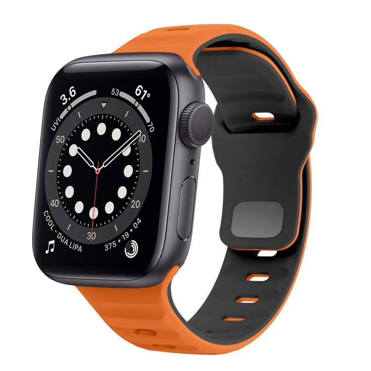 Wave Texture Reverse Buckle Silicone Watch Band, For Apple Watch Series 6 40mm, For Apple Watch Series 6 44mm, For Apple Watch Series 5 44mm, For Apple Watch Series 5 40mm