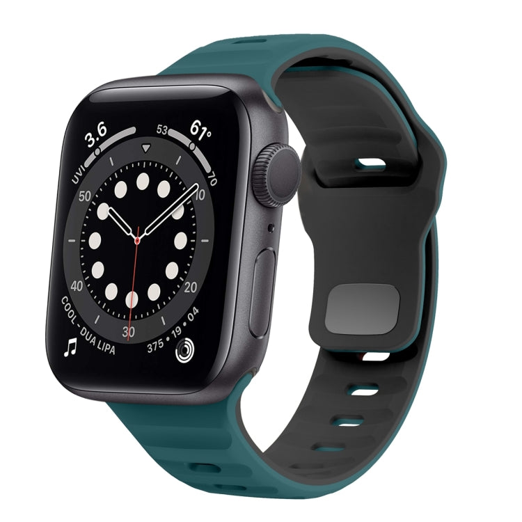 Wave Texture Reverse Buckle Silicone Watch Band, For Apple Watch Series 6 40mm, For Apple Watch Series 6 44mm, For Apple Watch Series 5 44mm, For Apple Watch Series 5 40mm