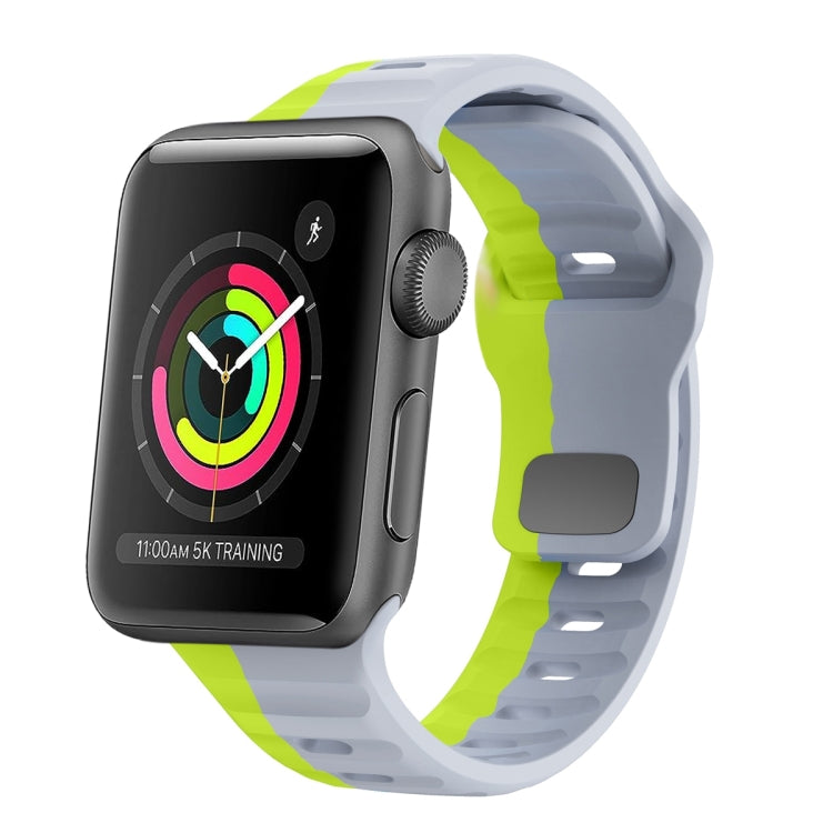 Wave Texture Reverse Buckle Silicone Watch Band, For Apple Watch Series 4 44mm, For Apple Watch Series 4 40mm, For Apple Watch Series 3 38mm, For Apple Watch Series 3 42mm