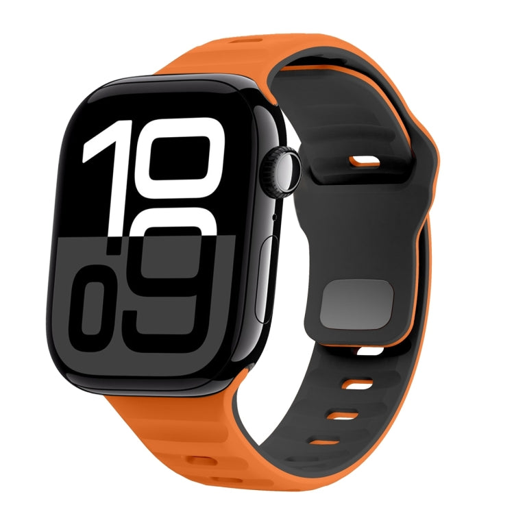 Wave Texture Reverse Buckle Silicone Watch Band, For Apple Watch Series 10 46mm, For Apple Watch Series 10 42mm, For Apple Watch SE 2023 44mm, For Apple Watch SE 2023 40mm