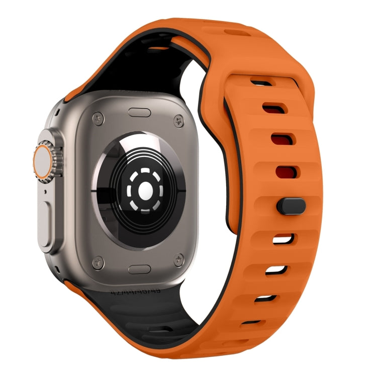 Wave Texture Reverse Buckle Silicone Watch Band, For Apple Watch Series 10 46mm, For Apple Watch Series 10 42mm, For Apple Watch SE 2023 44mm, For Apple Watch SE 2023 40mm