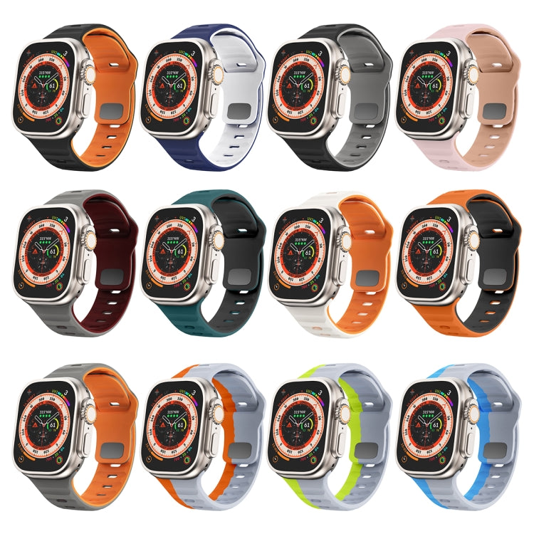 Wave Texture Reverse Buckle Silicone Watch Band, For Apple Watch Series 4 44mm, For Apple Watch Series 4 40mm, For Apple Watch Series 3 38mm, For Apple Watch Series 3 42mm