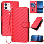 YX0070 Carbon Fiber Buckle Leather Phone Case with Lanyard, For iPhone 13 Pro Max, For iPhone 13 Pro, For iPhone 13, For iPhone 13 mini, For iPhone 12 / 12 Pro, For iPhone 12 Pro Max